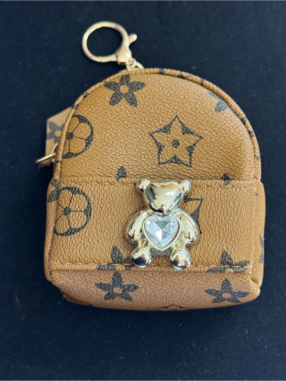 NWT Yolanda Mini Backpack Keychain Bag charm Coin Purse Wallet Brown